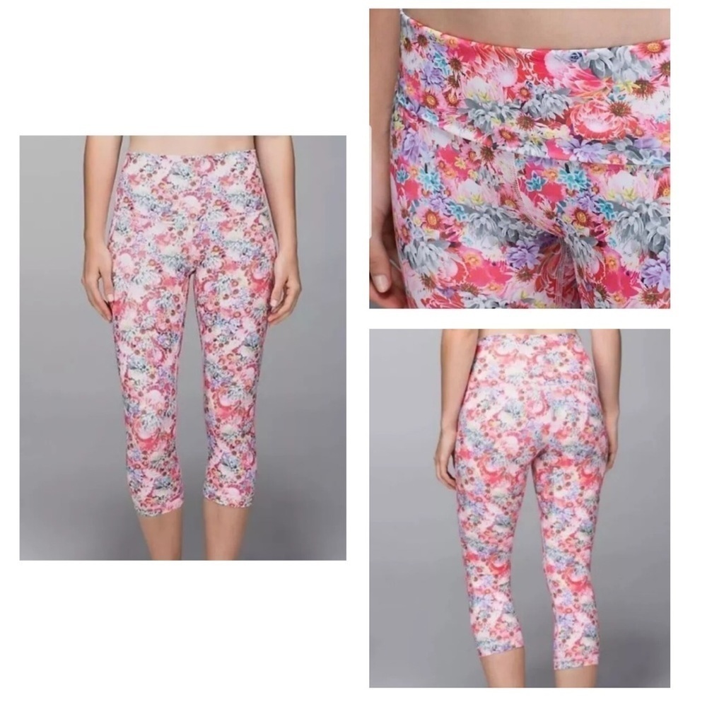 Lululemon Wunder under high rise crop - flowabunga print - size 6
